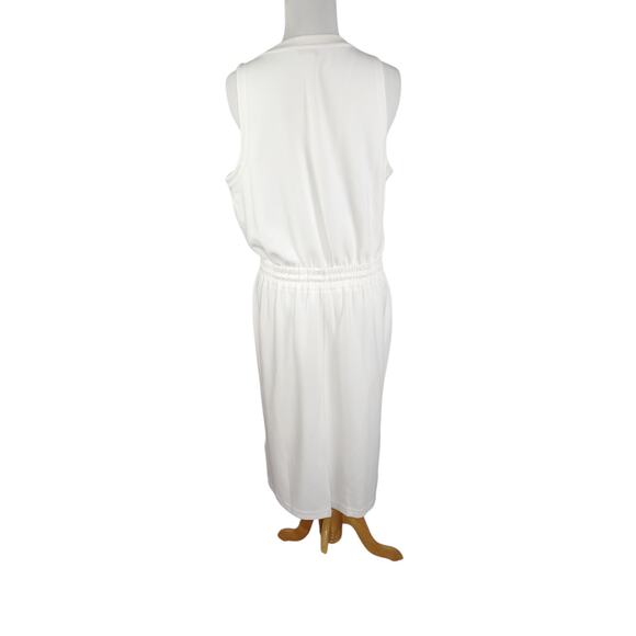 Athleta Seasoft Midi Dress White Drawstring Waist Sleeveless Drapey Size M - Picture 9 of 16